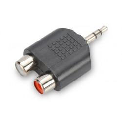 Ednet Audio adaptér, 1x 3,5 mm samec - 2X RCA samice, černý