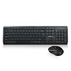 Modecom MC-7200 set bezdrátové klávesnice a myši, 1200 DPI, USB nano 2.4GHz, CZ SK layout, černá