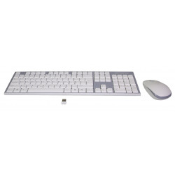 EVOLVEO WK-180, set bezdr. klávesnice a myši, USB, 2,4GHz, CZ US, bílo-šedý