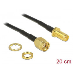 Delock anténí kabel RP-SMA Plug  RP-SMA Jack Bulkhead 200 mm