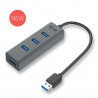i-Tec USB 3.0 Metal pasivní 4 portový HUB bez napájecího adaptéru 