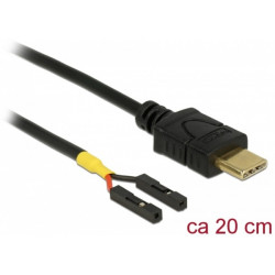 Delock Kabel USB Type-C™ samec  2 x pin konektor samice oddělení napájení 20 cm