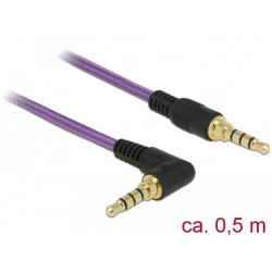 Delock Kabel Stereo Jack 3,5 mm 4 pin samec  samec pravoúhlý 0,5 m fialový