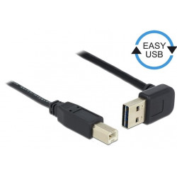 Delock Kabel EASY-USB 2.0 Typ-A samec pravoúhlý nahoru dolů  USB 2.0 Typ-B samec 1 m