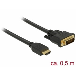 Delock Kabel HDMI na DVI 24+1 obousměrný 0,5 m