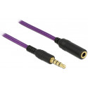 Delock prodlužovací kabel Audio Stereo Jack 3.5 mm samec samice iPhone 4 pin 2 m fialový 
