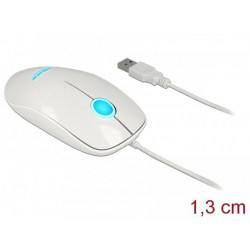 Delock Optická 3-tlačítková LED myš USB Typ-A bílá