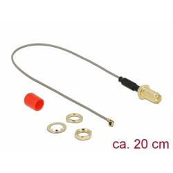 Delock Anténní kabel RP-SMA samice feritové jádro  MHF U.FL-LP-068 kompatibilní samec 1.13 20 cm délka závitu 10 mm