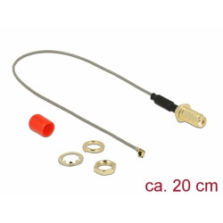 Delock Anténní kabel SMA samice feritové jádro  MHF U.FL-LP-068 kompatibilní samec 1.13 20 cm délka závitu 10 mm