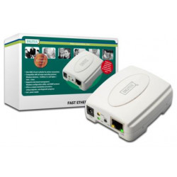 Digitus Tiskový server USB, 1 port, 1x RJ45, 1x USB A, USB 2.0 Pro všechny běžné O STiskový server USB, 1 port, 1x RJ45, 1x USB A,