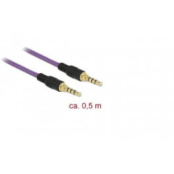 Delock Kabel Stereo Jack 3,5 mm 4 pin samec  samec 0,5 m fialový