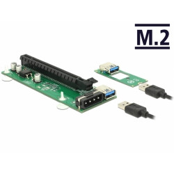 Delock Riser Card M.2 Key B+M > PCI Express x16 s 30 cm USB kabelem