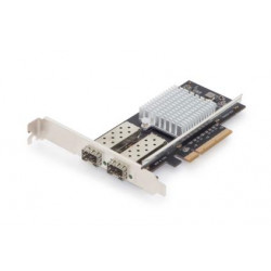 DIGITUS Karta SFP + 10G PCI Express s 2 porty, včetně držáku s nízkým profilem, čipová sada Intel JL82599ES