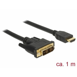 Delock Kabel DVI 18+1 samec  HDMI-A samec 1 m černý
