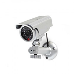 Nedis DUMCBS10SR - Atrapa Bezpečnostní Kamery | Válcové kamery | IP44 | Stříbrná