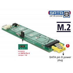 Delock Konvertor SATA pin 8 napájecí samice  slot M.2 Key B