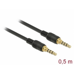 Delock Kabel Stereo Jack 3,5 mm 4 pin samec  samec 0,5 m černý