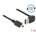 Delock Kabel EASY-USB 2.0 Typ-A samec pravoúhlý nahoru dolů  USB 2.0 Typ Mini-B samec 1 m