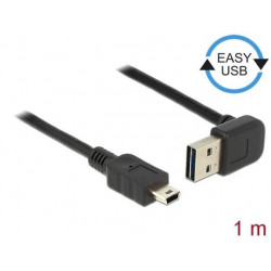 Delock Kabel EASY-USB 2.0 Typ-A samec pravoúhlý nahoru dolů  USB 2.0 Typ Mini-B samec 1 m