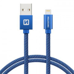 SWISSTEN DATA CABLE USB LIGHTNING TEXTILE 2,0M BLUE