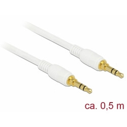 Delock Kabel Stereo Jack 3,5 mm 3 pin samec  samec 0,5 m bílá