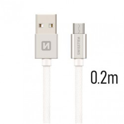 SWISSTEN DATA CABLE USB MICRO USB TEXTILE 0,2M GREY