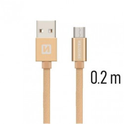 SWISSTEN DATA CABLE USB MICRO USB TEXTILE 0,2M GOLD
