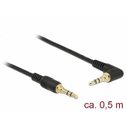 Delock Kabel Stereo Jack 3,5 mm 3 pin samec  samec pravoúhlý 0,5 m černý