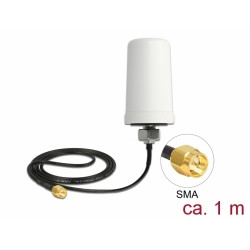 Delock LTE anténa SMA samec 1,7 - 2,0 dBi ULA100 1 m všesměrová pevná venkovní bílá