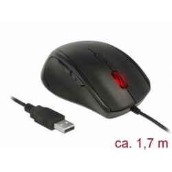 Delock Egonomická optická 5-tlačítková myš USB - pro leváky