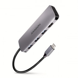 AXAGON HMC-HCR3A, USB 3.2 Gen 1 hub, porty 3x USB-A, HDMI 4k 30Hz, SD microSD, kabel USB-C 20cm