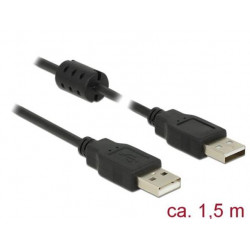 Delock Kabel USB 2.0 Typ-A samec  USB 2.0 Typ-A samec 1,5 m černý