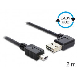 Delock kabel EASY-USB 2.0-A samec pravoúhlý  USB 2.0 mini samec, 2 m