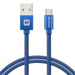 SWISSTEN DATA CABLE USB MICRO USB TEXTILE 2,0M BLUE