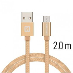 SWISSTEN DATA CABLE USB MICRO USB TEXTILE 2,0M GOLD
