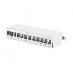 DIGITUS Modular Desktop Patch Panel, stíněný 12 portů, světle šedá