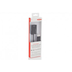 Ednet kabelový adaptér DisplayPort, DP samec - HDMI 2.0 typ A samice, 0,2 m, se zámkem, aktivní, CE, zlato, bl