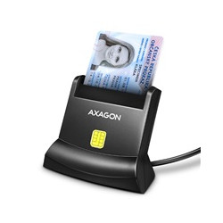 AXAGON CRE-SM4N, USB-A StandReader čtečka kontaktních karet Smart card (eObčanka), kabel 1.3m