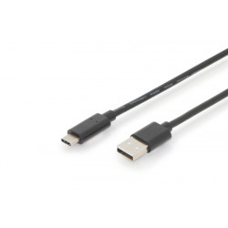 Digitus Připojovací kabel USB typu C, typ C na A M M, 3,0 m, 3A, 480 MB, verze 2.0, bl