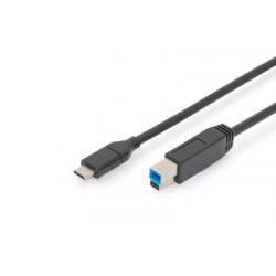 Digitus Připojovací kabel USB typu C, typ C na B M M, 1,8m, 3A, 5GB, verze 3.0, bl