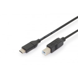Digitus Připojovací kabel USB typu C, typ C na B M M, 1,8 m, 3A, 480 MB, verze 2.0, bl