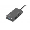DIGITUS Hub USB 3.0, 4 porty vč. Napájení 5V 2A Hliníkový kryt