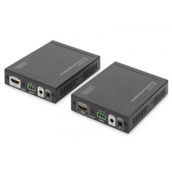 DIGITUS Sada 4K HDMI Extender, HDBaseT, UHD 4K * 2K @ 60 Hz, 100 m po síťovém kabelu (kat. 6, 6a, 7)