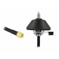 Delock Antenna base M6 with connection cable RG-58 C U 3 m SMA plug black
