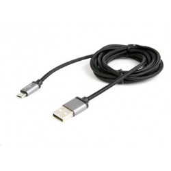 Kabel CABLEXPERT USB A Male Micro B Male 2.0, 1,8m, opletený, černý, blister