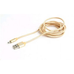 Kabel CABLEXPERT USB A Male Micro B Male 2.0, 1,8m, opletený, zlatý, blister