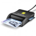 AXAGON CRE-SM3SD, USB-A FlatReader 4-slot čtečka Smart card (eObčanka) + SD microSD SIM, kabel 1.3 m