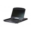 ATEN KVM console CL3116NX 16-Port Short Depth PS 2-USB VGA Single Rail WideScreen LCD KVM Switch 18,5" 1366x768