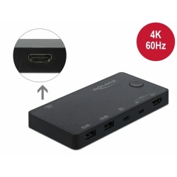 Delock HDMI USB-C™ KVM Switch 4K 60 Hz s USB 2.0