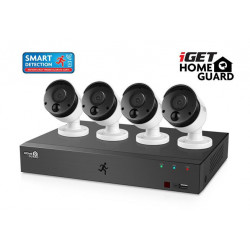 iGET HOMEGUARD HGDVK84404 - Kamerový systém se SMART detekcí pohybu, 8-kanálový FullHD 1080p rekordér DVR + 4x HGPRO838 
